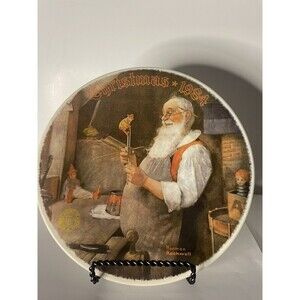 Norman Rockwell 1984 Santa in His Workshop Plate 6584F